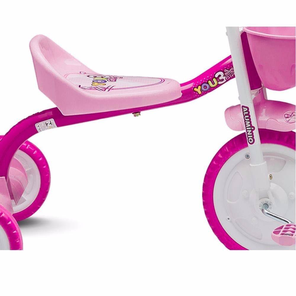 Triciclo Infantil Menina You Girl Rosa Aro 5 Nathor