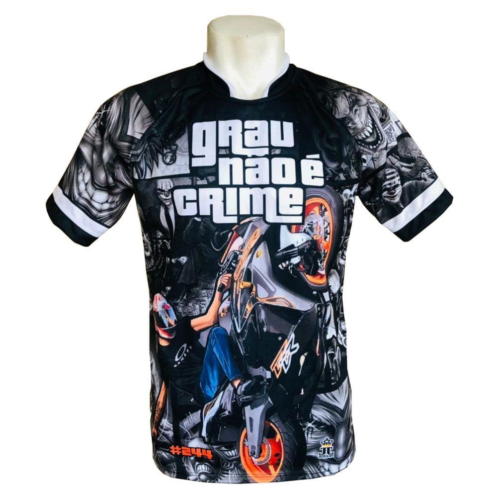 Camisa/Camiseta Moto - Grau Não é Crime - Favela - Quebrada