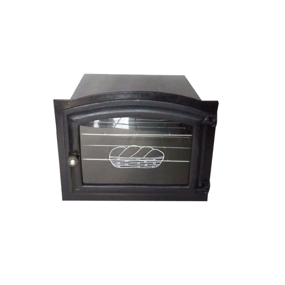 Forno Ferro Fundido Porta Vidro Fogão A Lenha 50x47x33cm G
