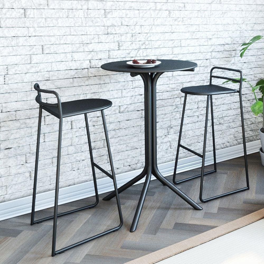 Banqueta Alta para Sala de Jantar Salvador Proa Preto Fosco