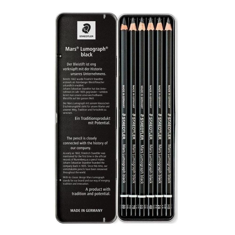 Lápis Preto Staedtler Lumograph Black Com 06 Graduações