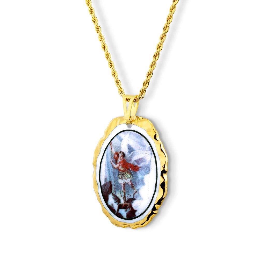 Pingente Medalha São Miguel Arcanjo Ouro