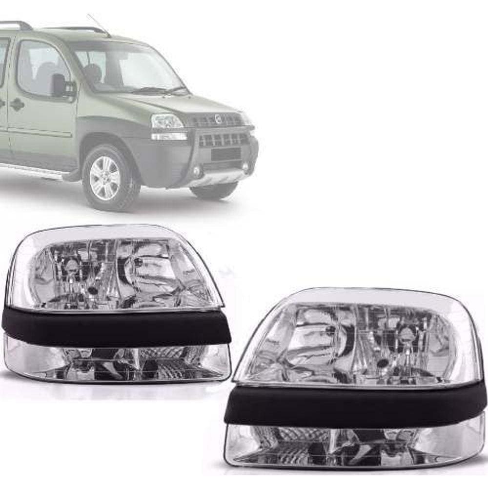 Par Farol Fiat Doblô 2003 2004 2005 2006 07 08 2009 Cromado