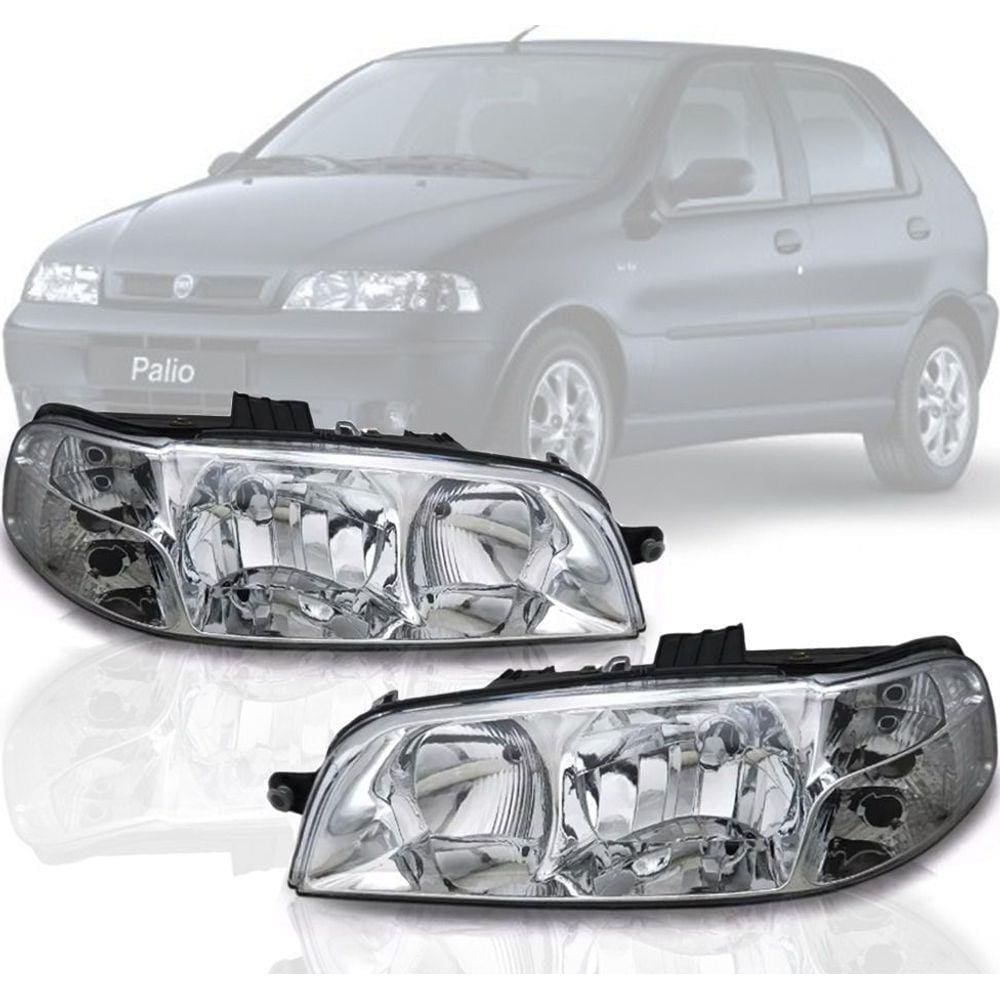Par Farol Fiat Palio Fire 2001 2002 2003 2004 Carcaça Preta