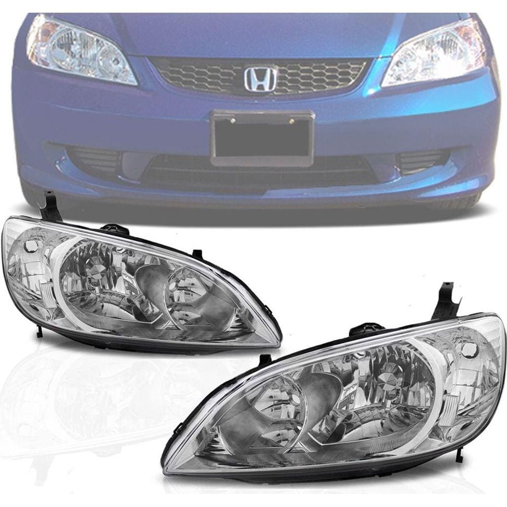Par Farol Honda Civic 2004 2005 2006 Cristal