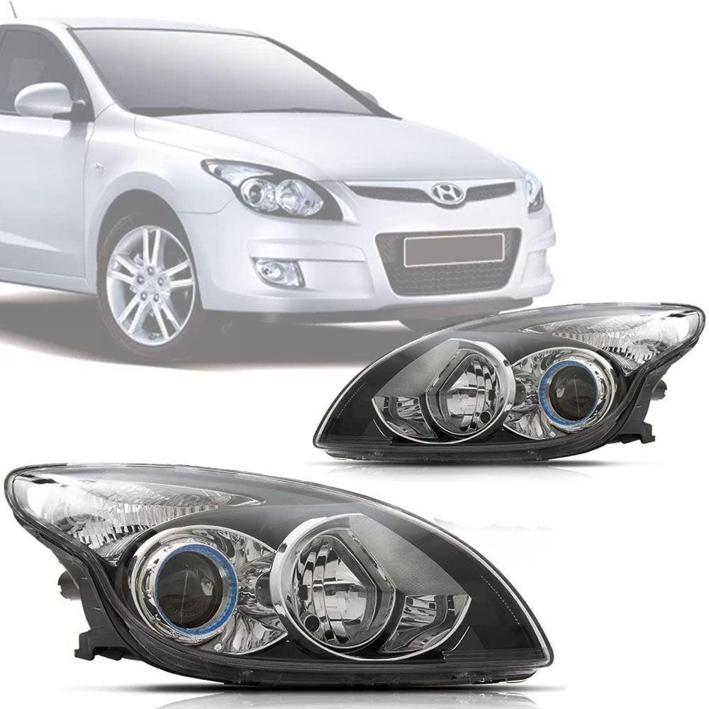 Farol Hyundai I30 2008 2009 2010 2011 2012 Mascara Negra