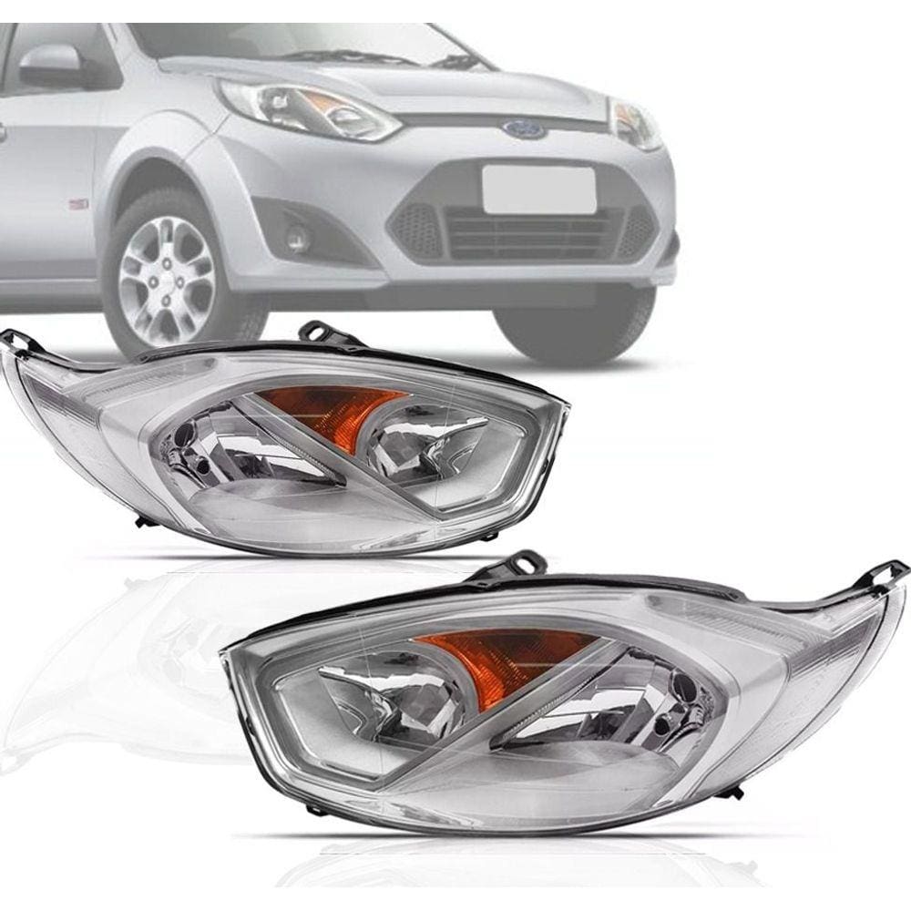 Farol Ford Fiesta 2011 2012 2013 2014 Cromado Tyc - Unidade