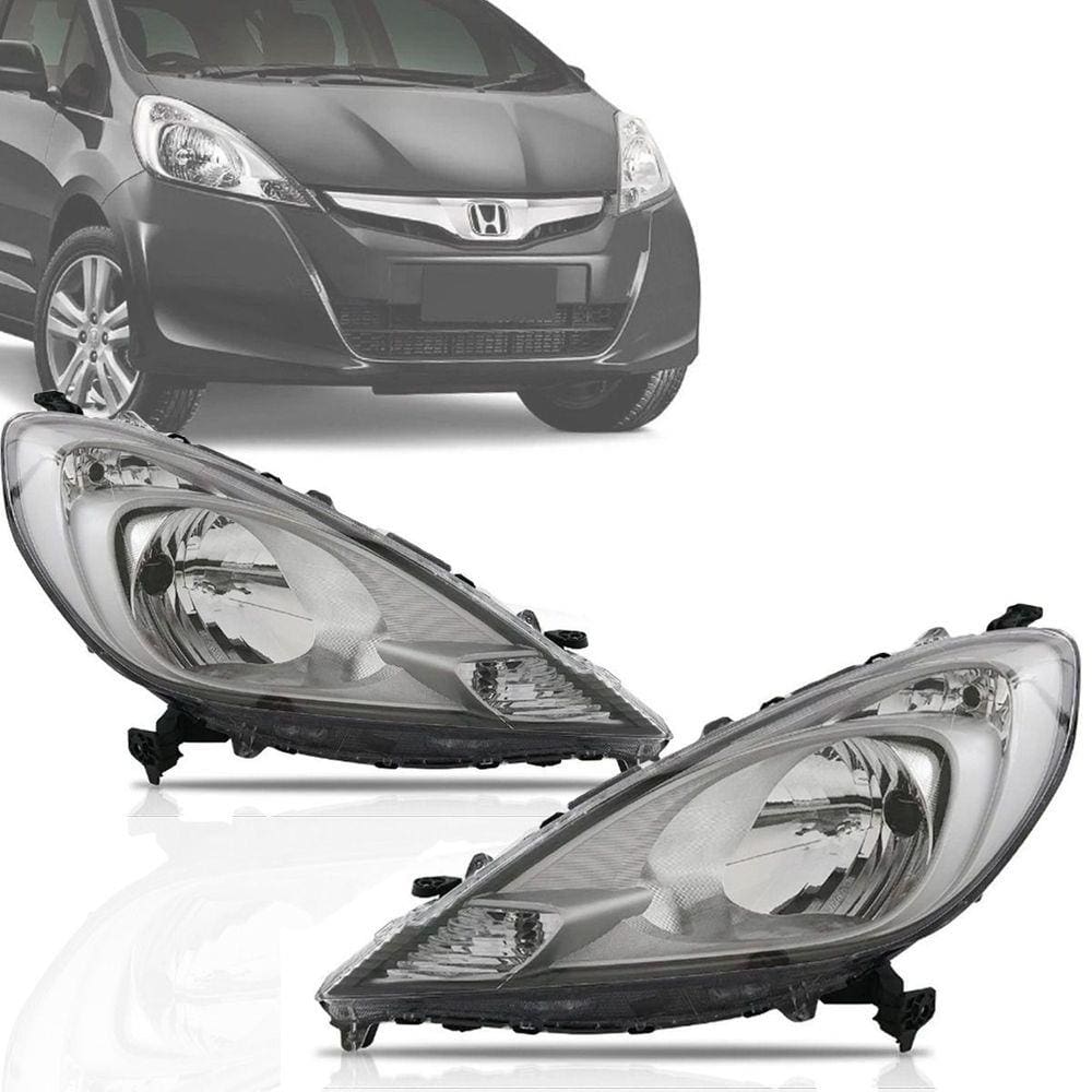 Farol Dianteiro New Fit 2013 2014 13 14 Mascara Cinza