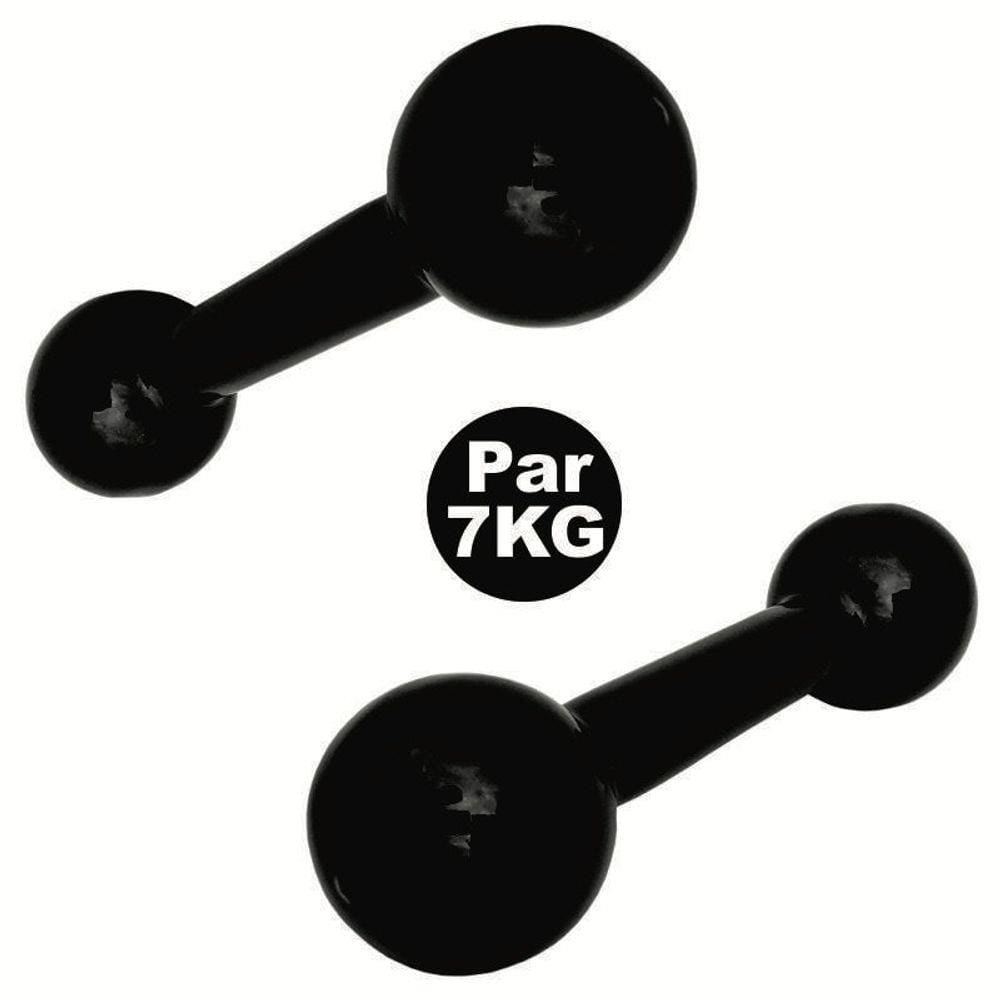 Par De Halter Bola Emborrachado De 7 Kg