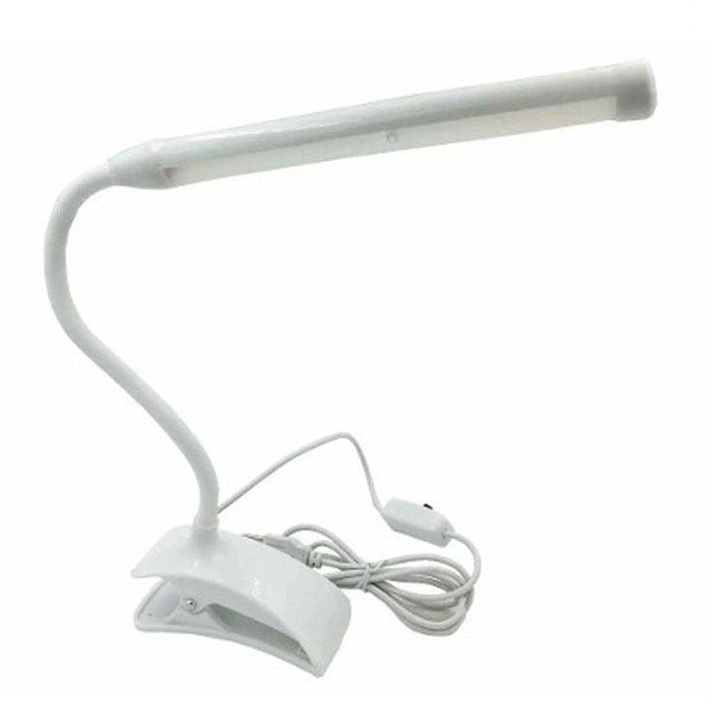 Luminaria De Led Flexivel De Mesa Com Clip E Cabo Usb