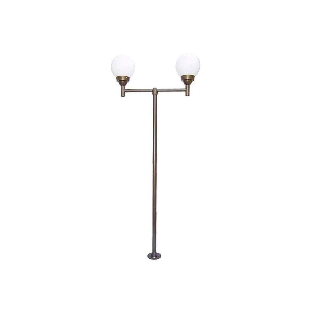 Poste Espanhol Grande para Jardim Alumínio 02 Globos 2,50m