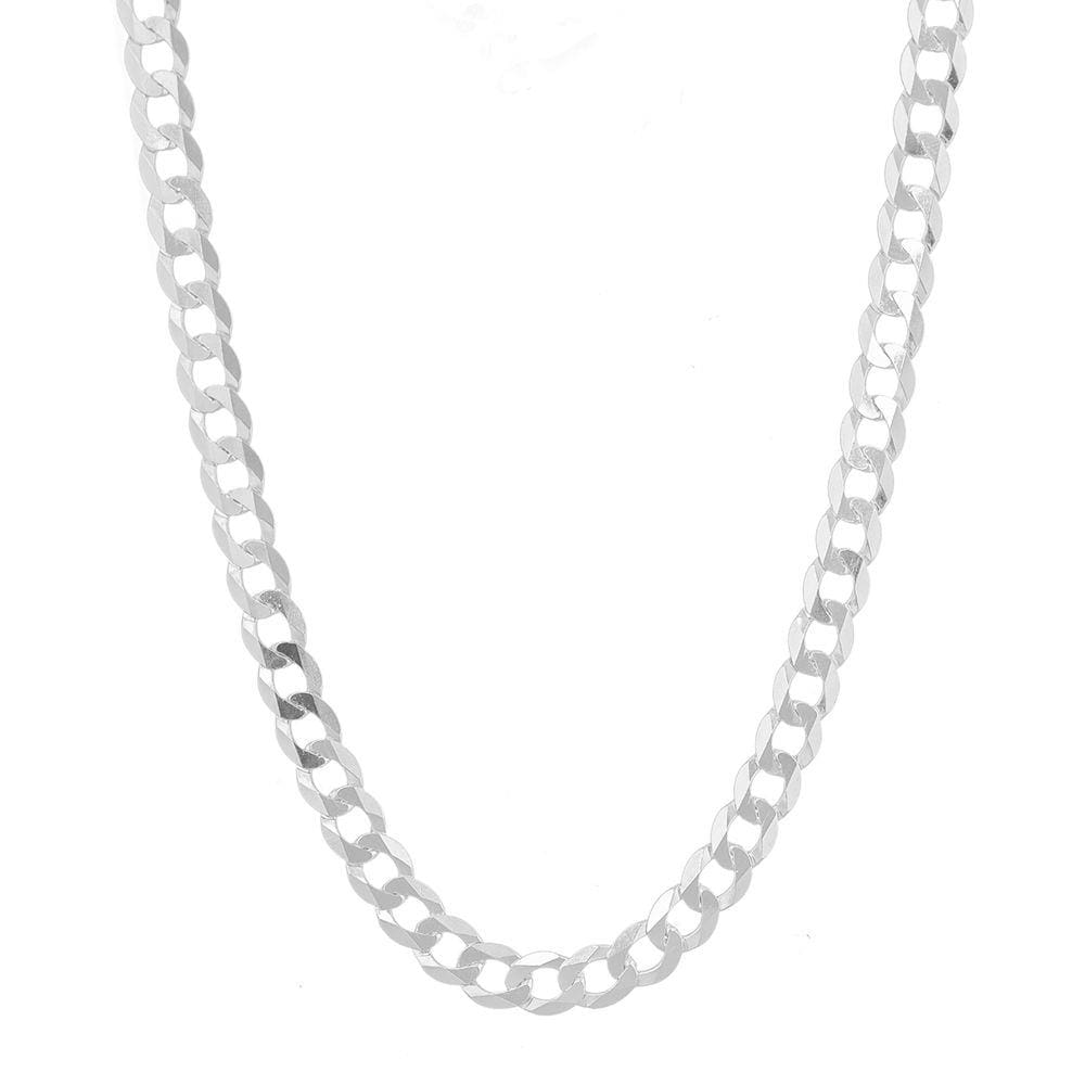 Cordão Corrente Masculina Grossa 8mm Grumet Em Prata 925