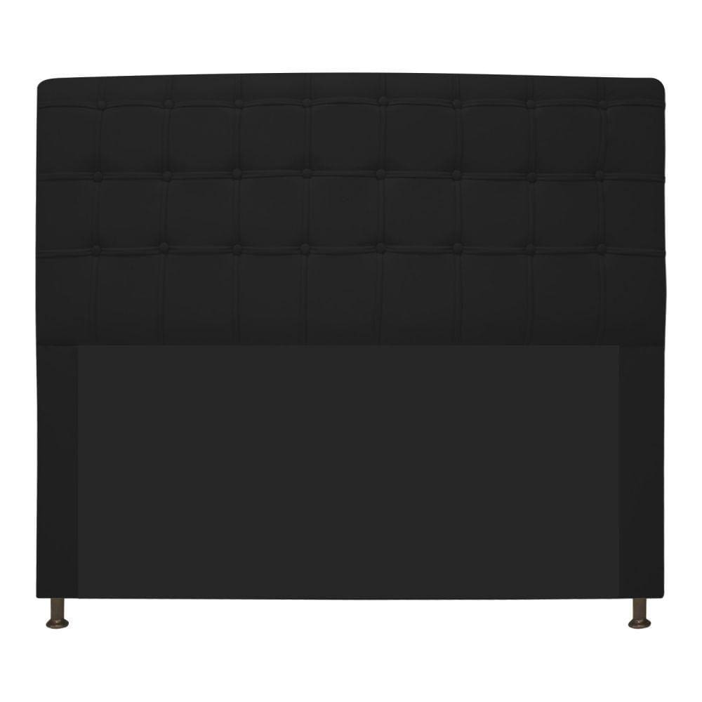 Cabeceira Estofada Dama 140cm Casal Botonê Corano Preto