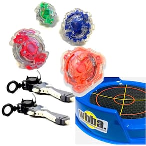 Kit Beyblade Metal 5D Brinquedo 4 Peões Led Toys