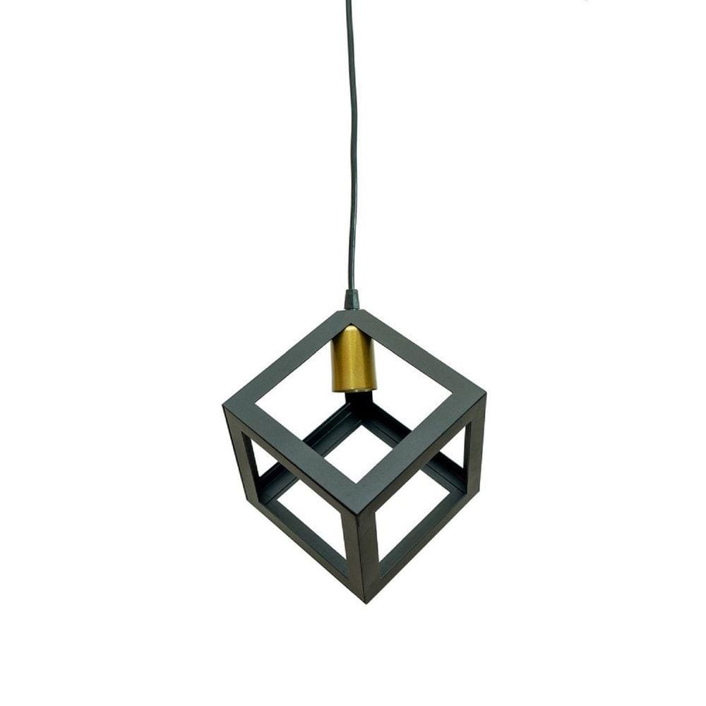 Pendente Decorativo Cube Conti Iluminação Preto/Dourado