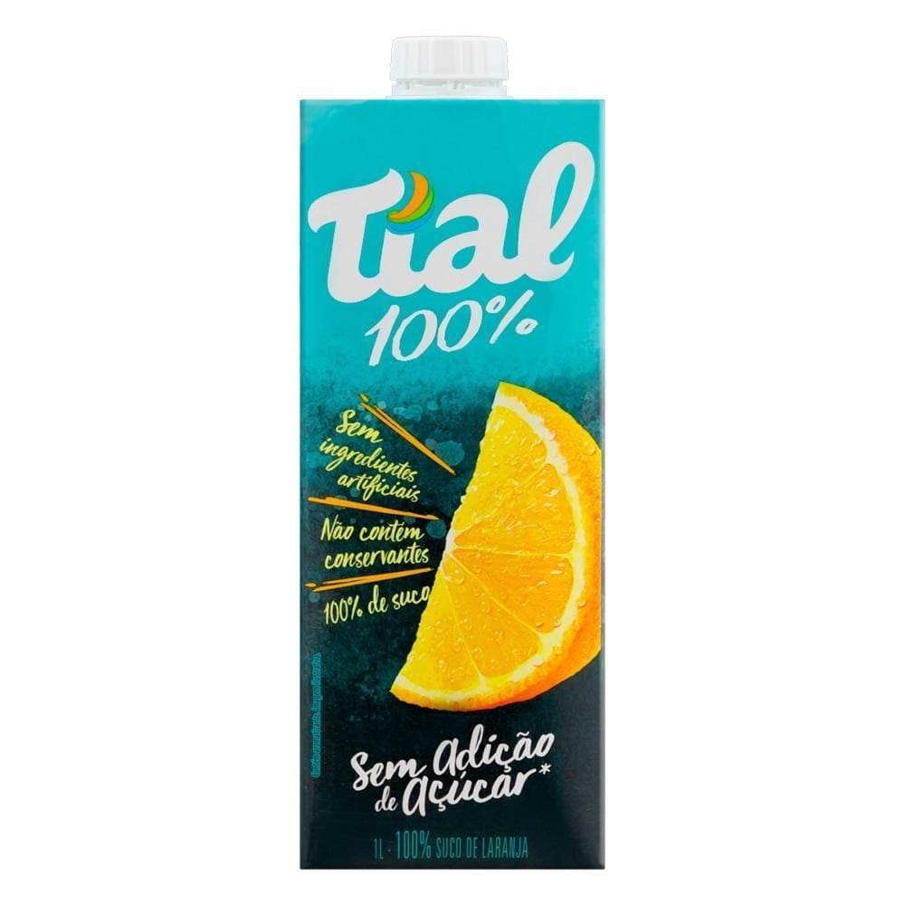 Suco Tial 100% Laranja 1L Embalagem com 12 Unidades