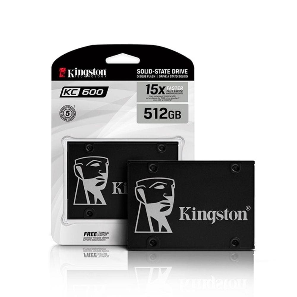 Ssd 512gb 2,5 KC600 Sata 3 550mb/s Leitura - 520mb/s Gravaç SKC600/512G Kingston