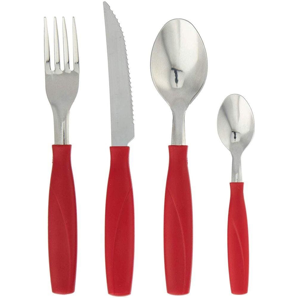 Faqueiro Brinox Itaparica Vermelho Bold Aço Inox Cabo PP 16 Peças