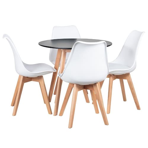 imagem-KIT - Mesa Leda 80 cm + 4 cadeiras Leda - Branco