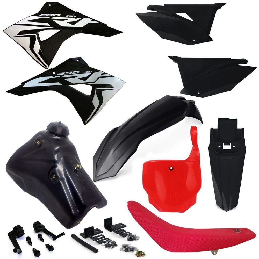Kit Plástico Carenagem Number X cell Crf 230 2007 2008... Tanque 7 Litros