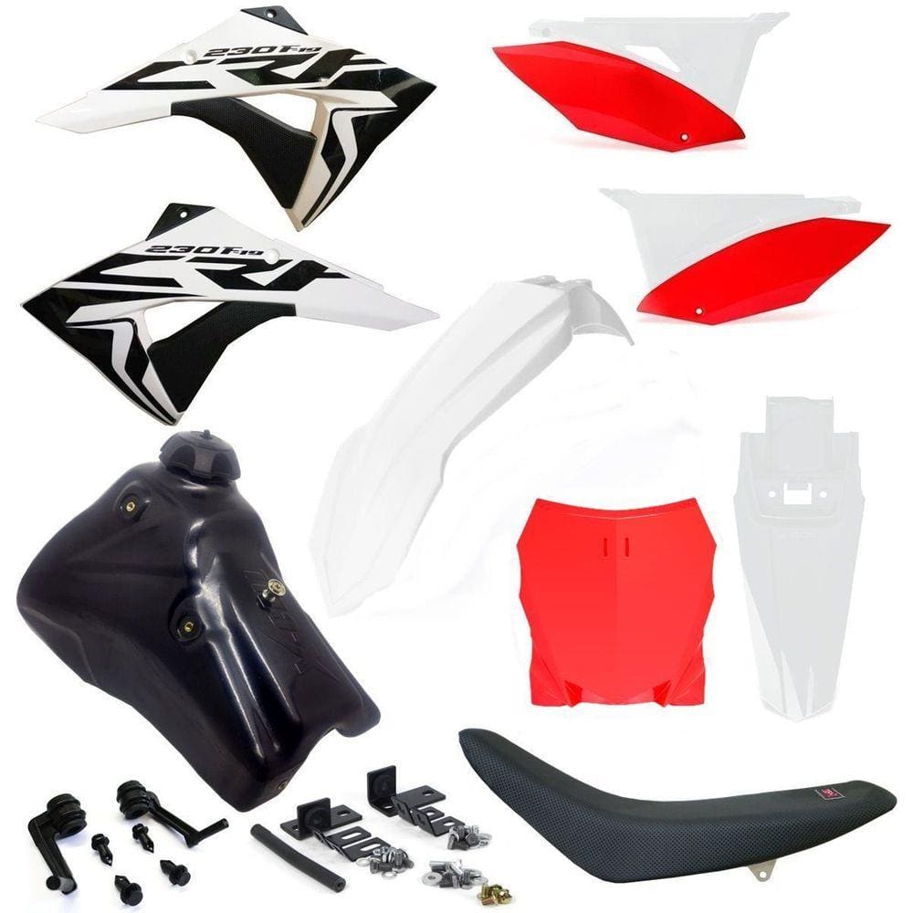 Kit Plástico Carenagem Crf 230 07 08 09... Tanque 7 Litros Number Plate