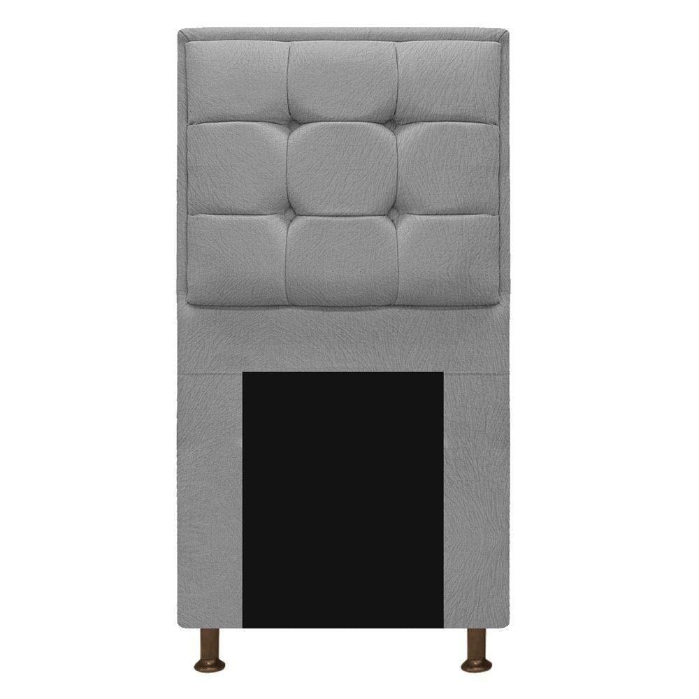 Cabeceira Copenhague 100 cm Solteiro Suede Cinza