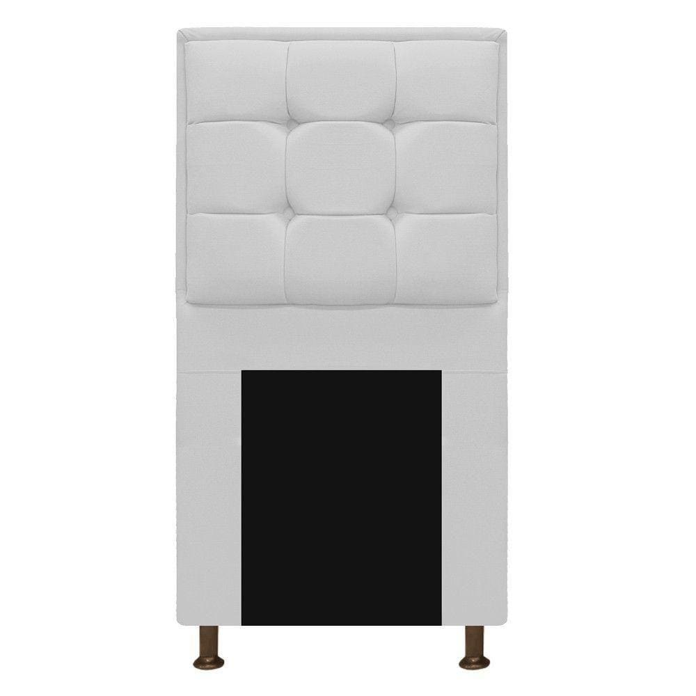 Cabeceira Copenhague 100 cm Solteiro Suede Branco