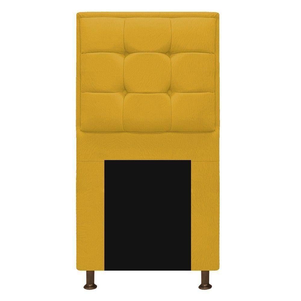 Cabeceira Copenhague 100 cm Solteiro Suede Amarelo