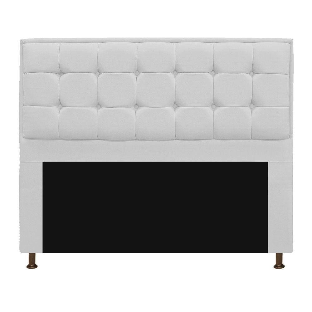 Cabeceira Copenhague 140 Cm Casal Suede Branco