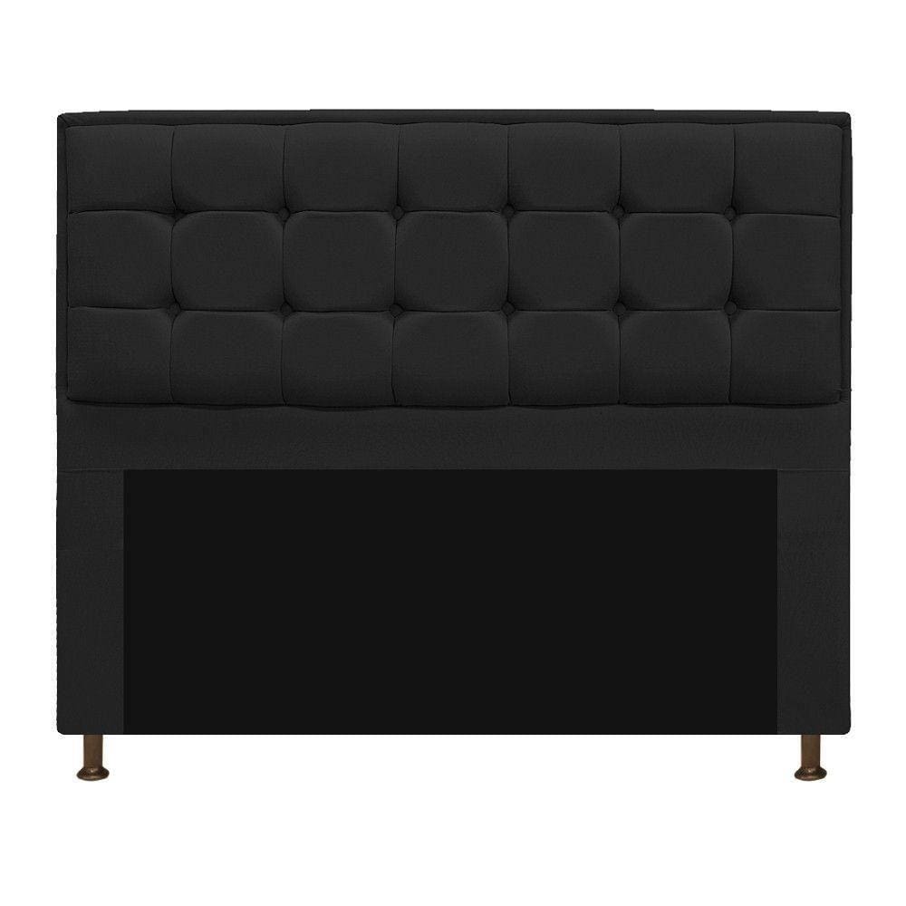 Cabeceira Copenhague 140 cm Casal Suede Preto