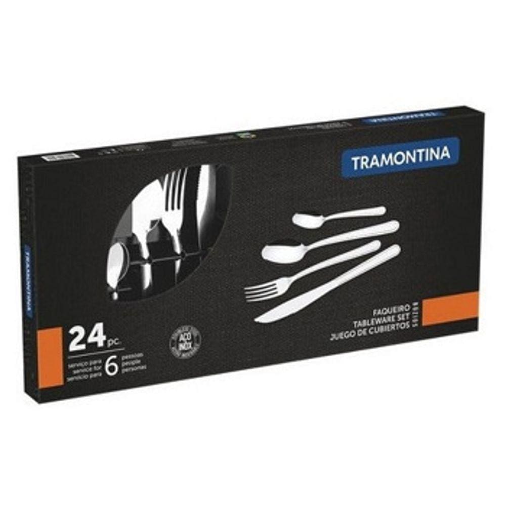 Faqueiro Búzios Talheres Inox Kit 24 Peças Tramontina