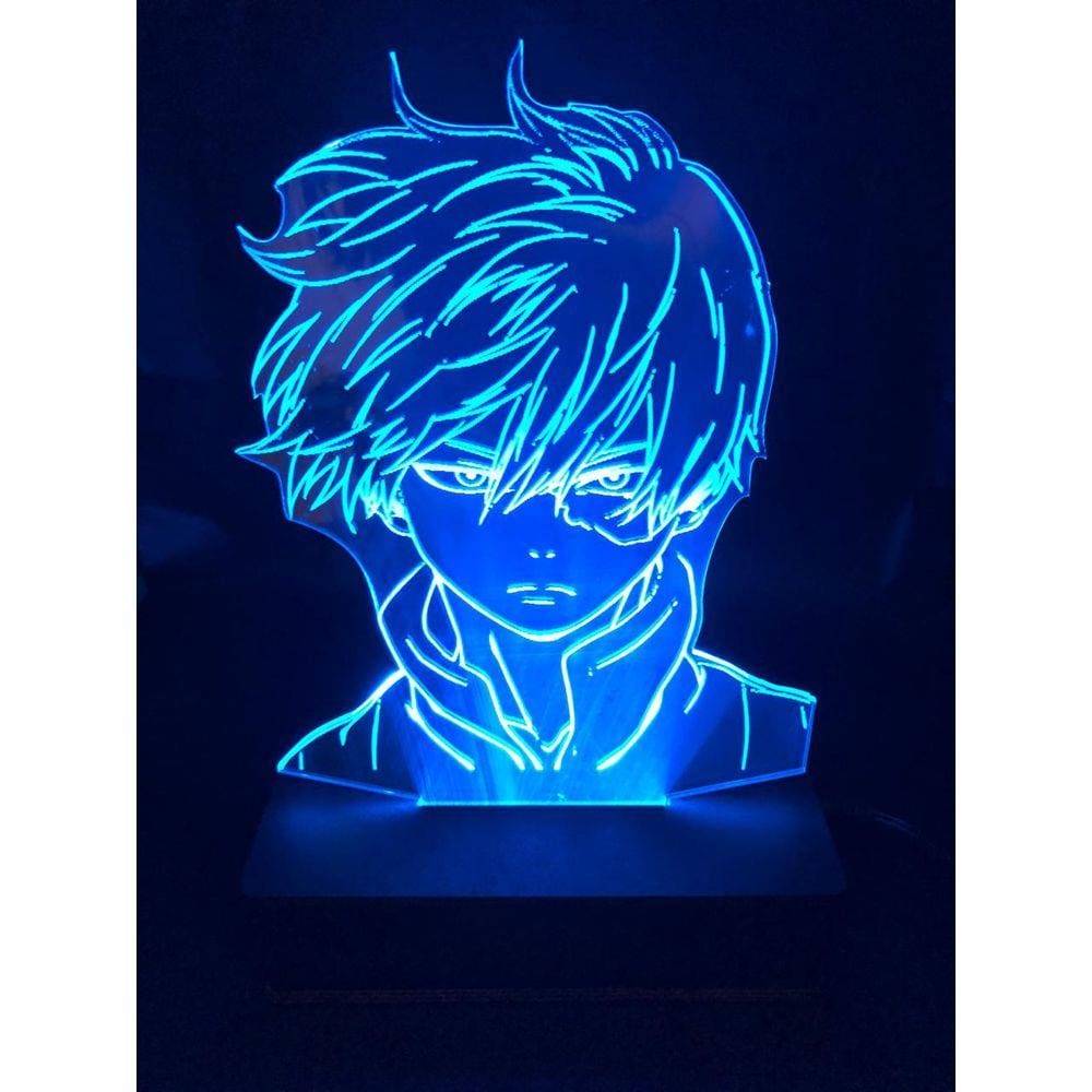 Todoroki,boku No Hero, Luminária Led 3d, 16 Cores+controle