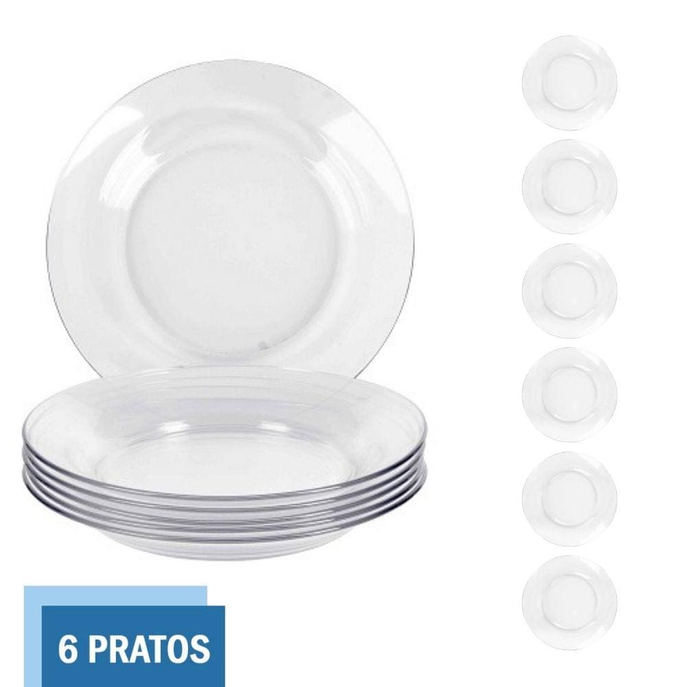 Prato Temperado 22cm Fundo Astral Refeição Duralex - 6 Unid