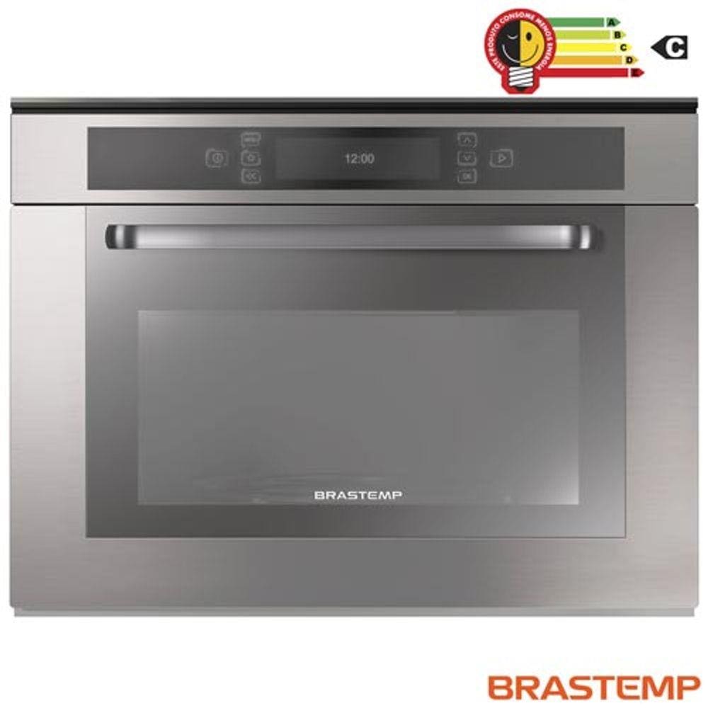 Micro-ondas 40 Litros de Embutir Com Grill - Prata - Brastemp - Bmo40arbna - 220v