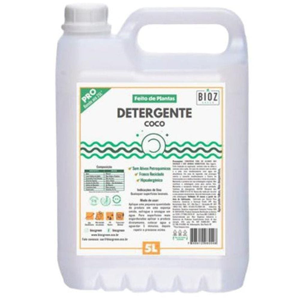 Detergente De Coco Biodegradável Bioz Green 5L