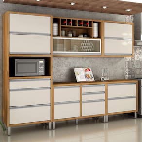 Cozinha Completa 5 Peças 8 Portas Jade CHF Carvalho/Off White