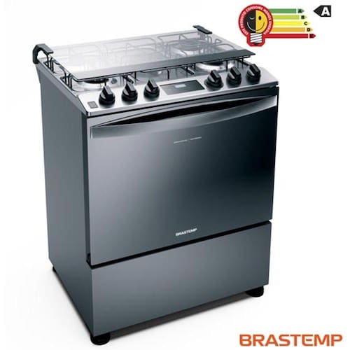 imagem-Fogão de Piso Brastemp de 05 Bocas com Turbo Chama e Touch Timer Inox - BFS5PCRUNA - Bivolt