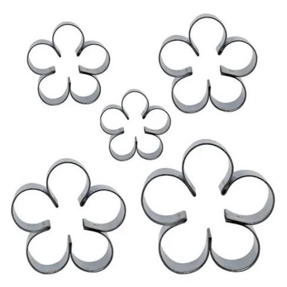 Kit Miosótis/ Flor - Cortadores para Biscoitos/ Pasta Americana/ Biscuit - Inox