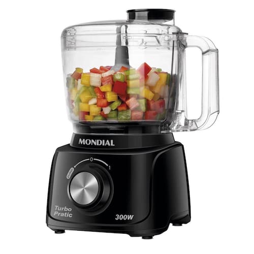 imagem-Mini Processador de alimentos 300 watts preto Turbo Pratic - MP-16-B - Mondial - 110V