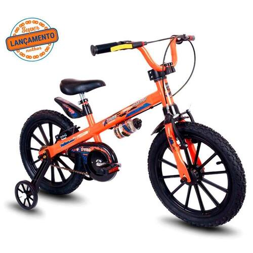 Bicicleta Infantil Aro 16 - Extreme - Menino - Laranja - Nathor Menor preço em Bicicleta Infantil Aro 16 - Extreme - Menino - Laranja - Nathor