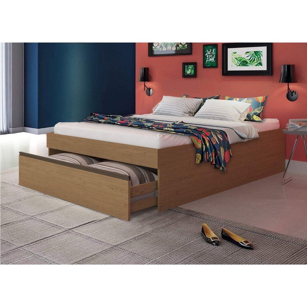 Cama Box Casal com Gavetao Móveis Castro Angelin Chamapanhe