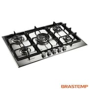 Cooktop à Gás de 5 Bocas Brastemp com Acendimento Superautomático Gourmand Inox - BDK75DRBNA