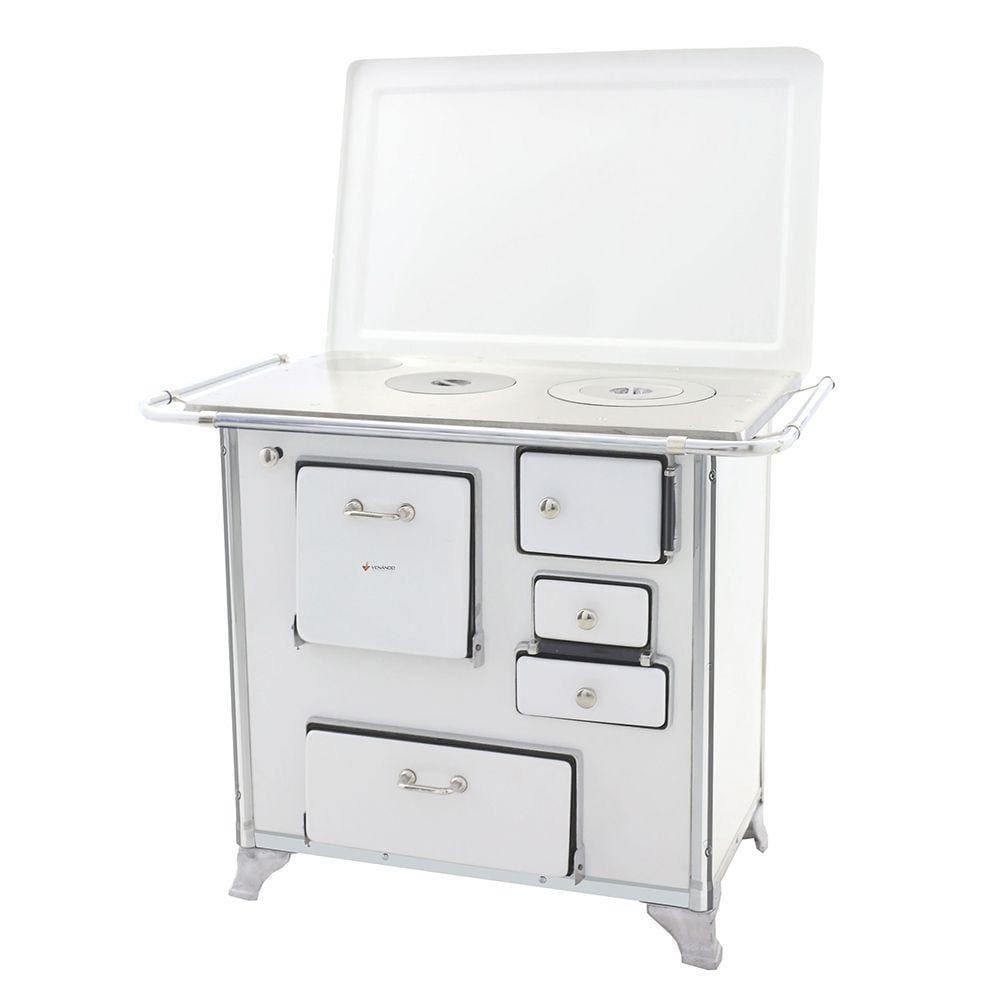 Fogão a Lenha Tradicional 02 Venâncio Gabinete com Tampa Branco 2getbr