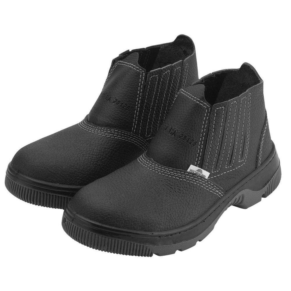 Botina Couro N45 Bi Elastico C/Biq Plast - Worker