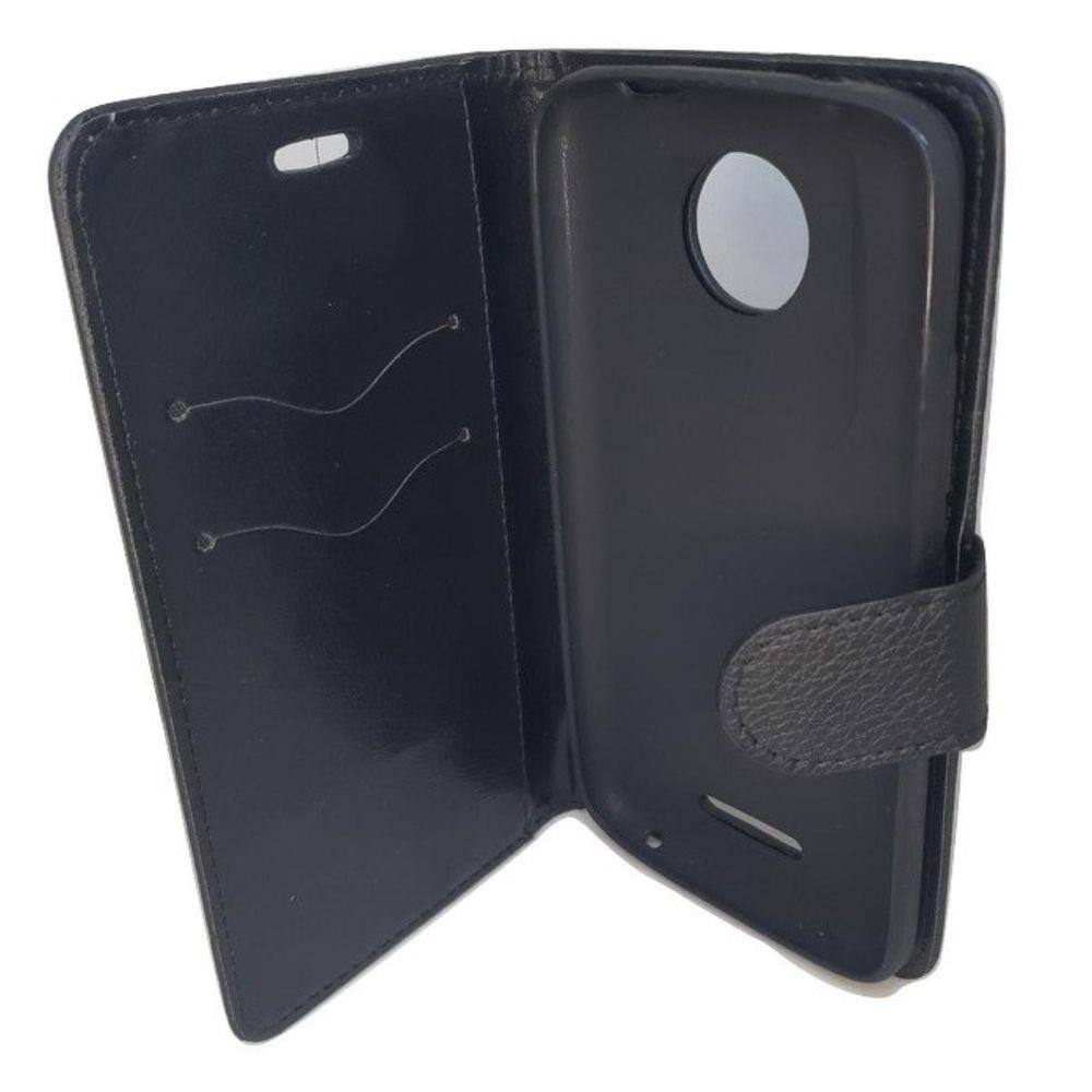 Capinha Carteira De Couro Anti Queda Celular Motorola Moto C | Extra