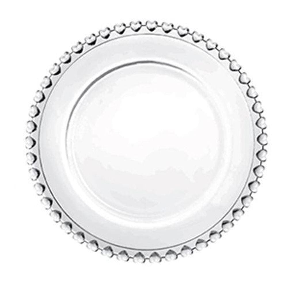 Prato De Sobremesa Cristal Coração Transparente 20 Cm Lyor
