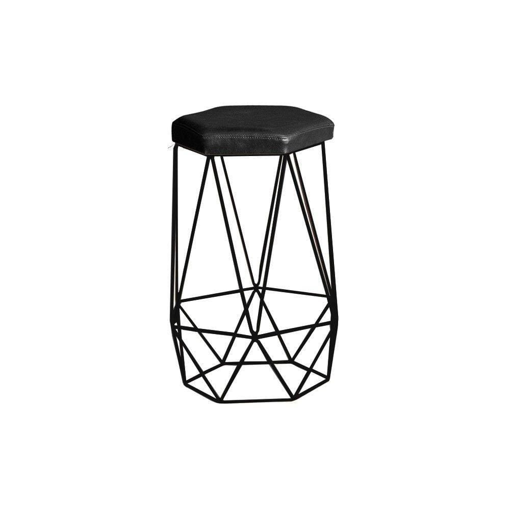 Banqueta Rubel Base Preta Pu Preto Gran Belo