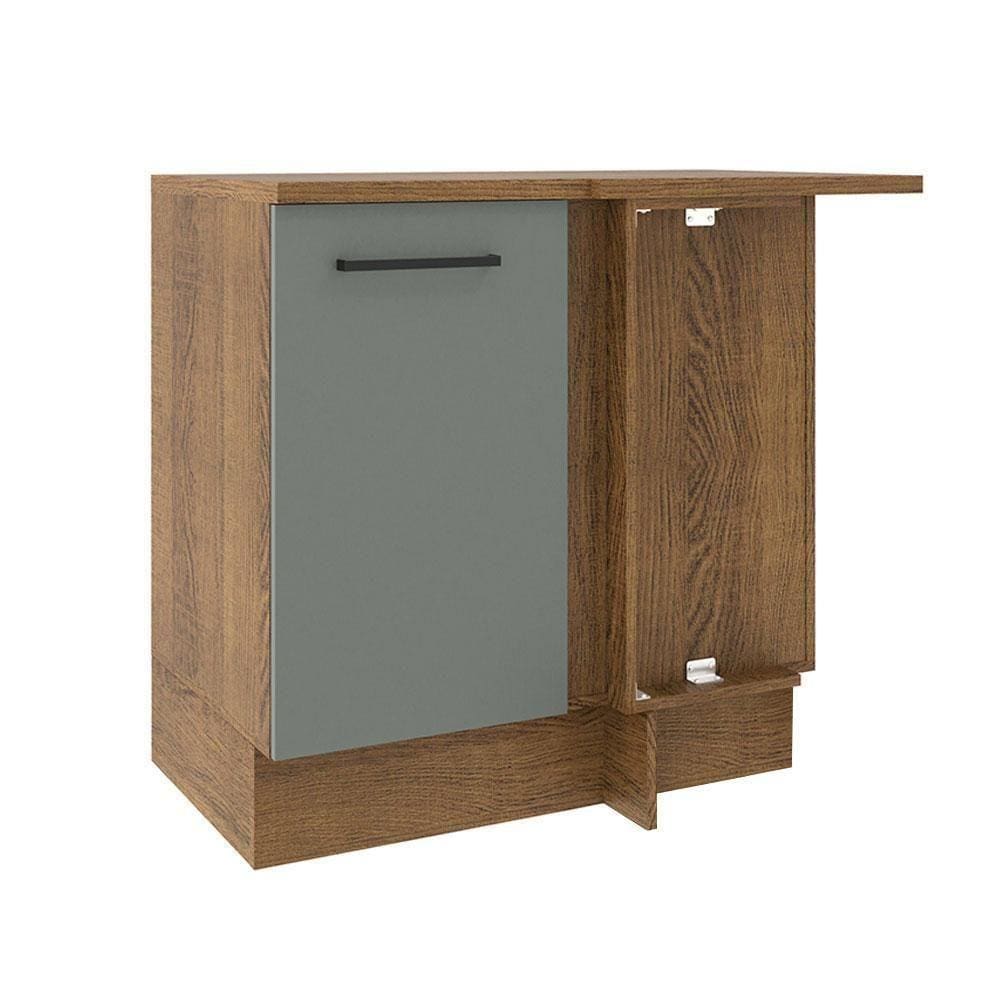 Balcão de Canto Madesa Agata 1 Porta Rustic Cinza