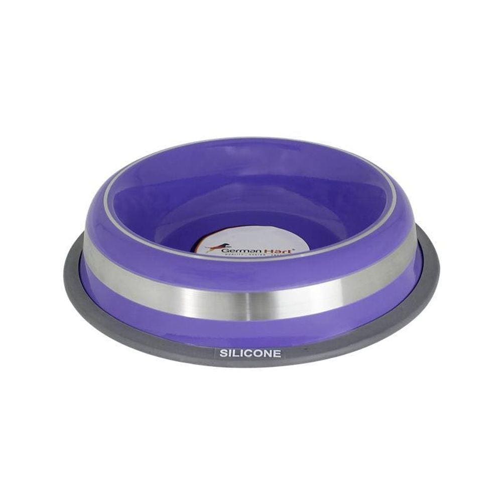 Comedouro Inox Com Anel Silicone Prestige Roxo Médio 475Ml