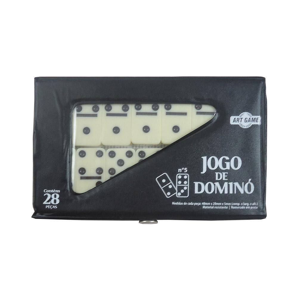 Jogo de Dominó Profissional 9mm 28 Peças Osso Colorido Com Estojo